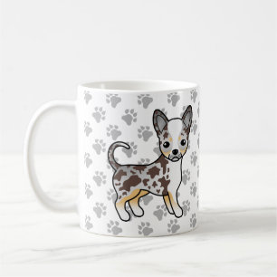 Chocolate Merle Smooth Coat Chihuahua Hund & Pfote Kaffeetasse