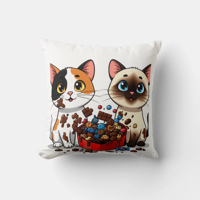 Chocolate Mess Cats Kissen (Vorderseite)