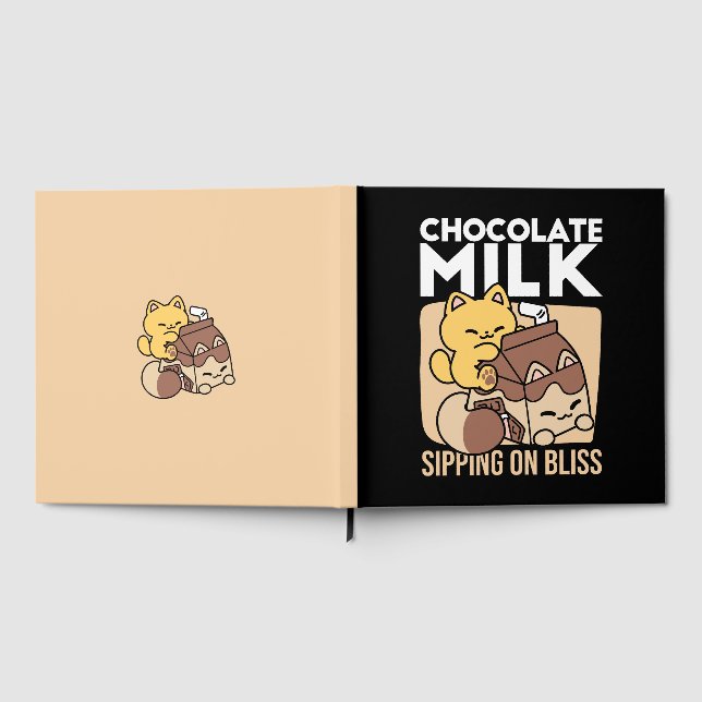Chocolate Milk Sipping on Bliss – Kawaii Cat Food  Gästebuch (Voll)