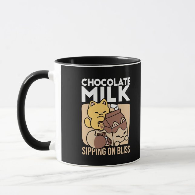 Chocolate Milk Sipping on Bliss – Kawaii Cat Food  Tasse (Links)