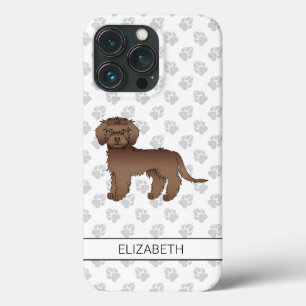 Chocolate Mini Goldendoodle Cartoon-Hund & Name Case-Mate iPhone Hülle