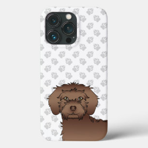 Chocolate Mini Goldendoodle Süßer Cartoon-Hundekop Case-Mate iPhone Hülle