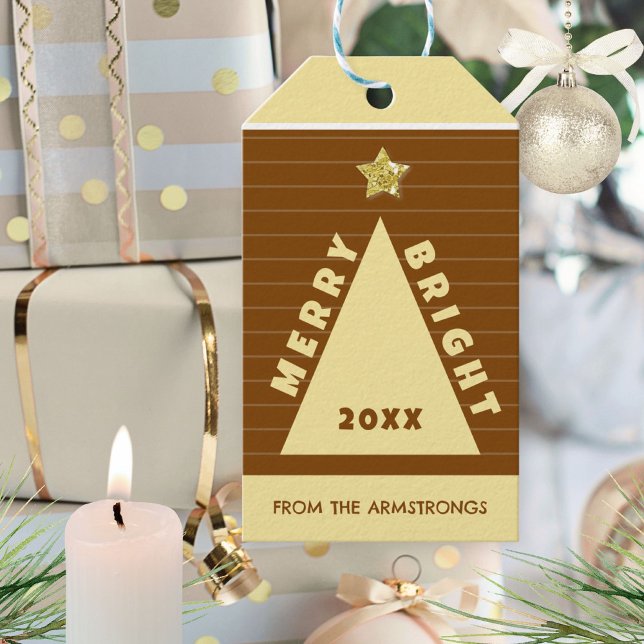Chocolate Minimalist Christmas Tree Name Geschenkanhänger (Chocolate Minimalist Christmas Tree Name Gift Tags ©Susanne Sachers - Sunny Mind 🌞)