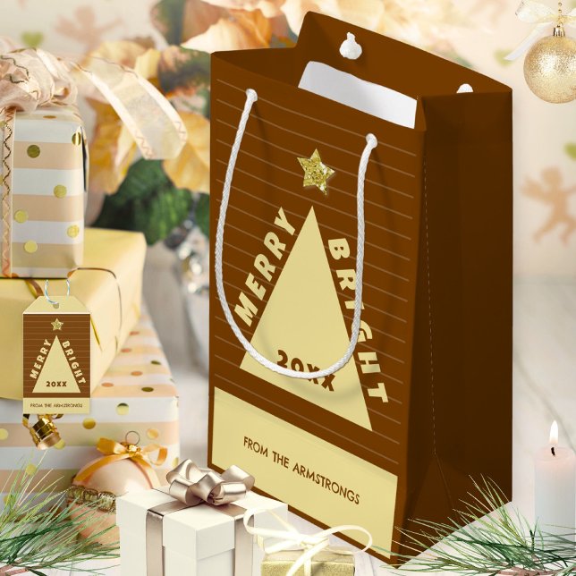 Chocolate Minimalist Christmas Tree Name Kleine Geschenktüte (Chocolate Minimalist Christmas Tree Name Small Gift Bag ©Susanne Sachers - Sunny Mind 🌞)