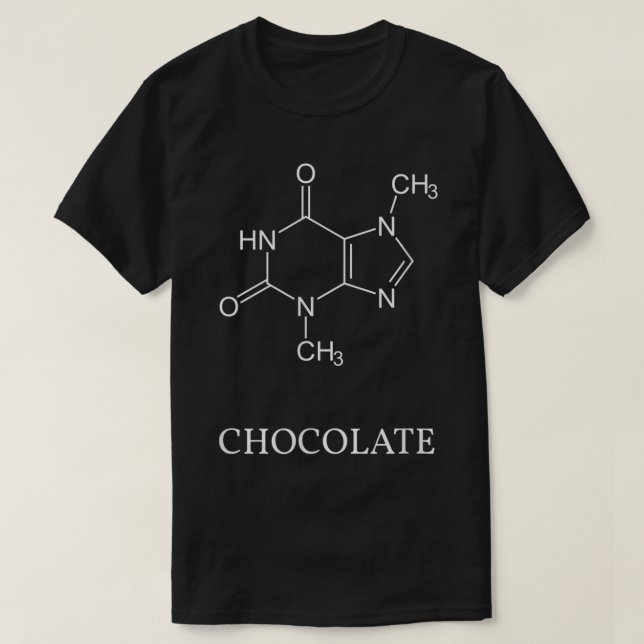 Chocolate Molecule Theobromine T - Shirt (Design vorne)