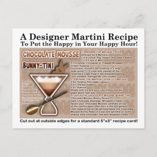 Chocolate Mousse Bunny Oaster Martini Rezept Card  Postkarte
