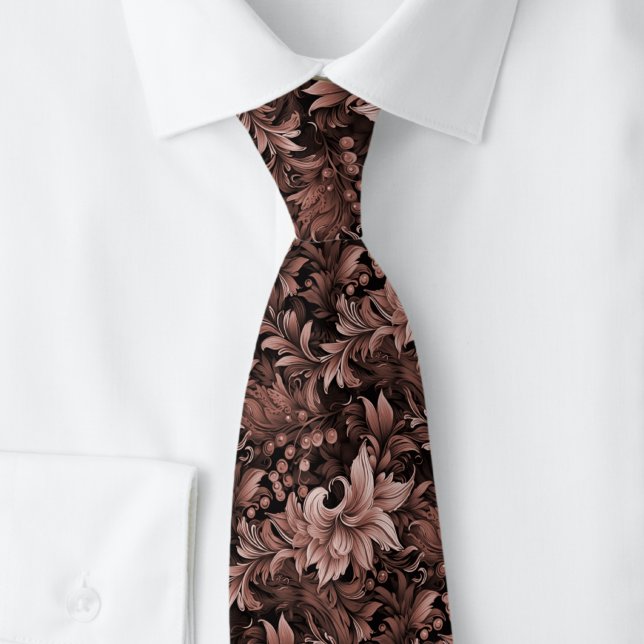 Chocolate Ornate Botanical Krawatte (Von Creator hochgeladen)