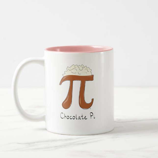Chocolate Pi Day Symbol Math Lehrer Funny Zweifarbige Tasse (Links)