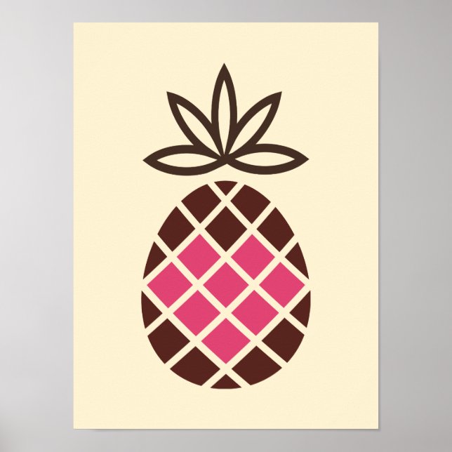 Chocolate Pineapple with Pink Heart Poster (Vorne)