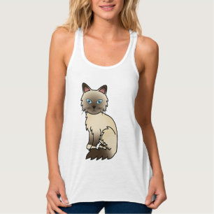 Chocolate Point Birma / Ragdoll Süße Cartoon-Katze Tank Top