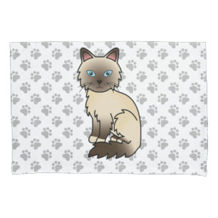 Chocolate Point Birma / Ragdoll Süße Katze & Pfote Kissenbezug