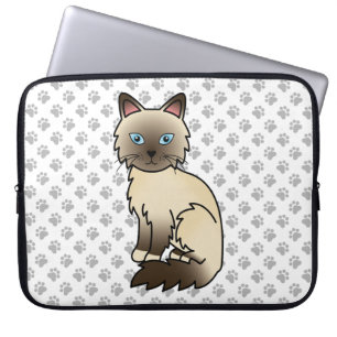 Chocolate Point Birma / Ragdoll Süße Katze & Pfote Laptopschutzhülle