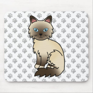 Chocolate Point Birma / Ragdoll Süße Katze & Pfote Mousepad