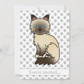 Chocolate Point Birman/Ragdoll Cat Birthday Party Einladung