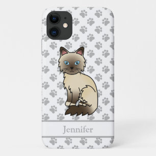Chocolate Point Birman / Ragdoll Katze & Name Case-Mate iPhone Hülle