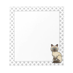 Chocolate Point Birman / Ragdoll Niedlich Cat & Pa Notizblock