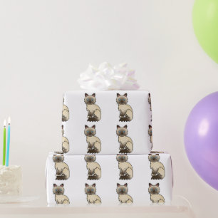 Chocolate Point Birman / Ragdoll Süße Katzenmuster Geschenkpapier