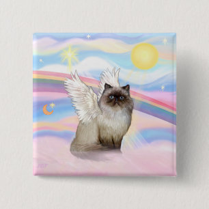Chocolate Point Himalayan-Katze Engel Button