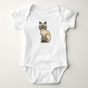 Chocolate Point Tabby Birma / Ragdoll Katze Baby Strampler