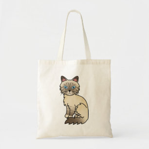 Chocolate Point Tabby Birman / Ragdoll Cartoon Cat Tragetasche