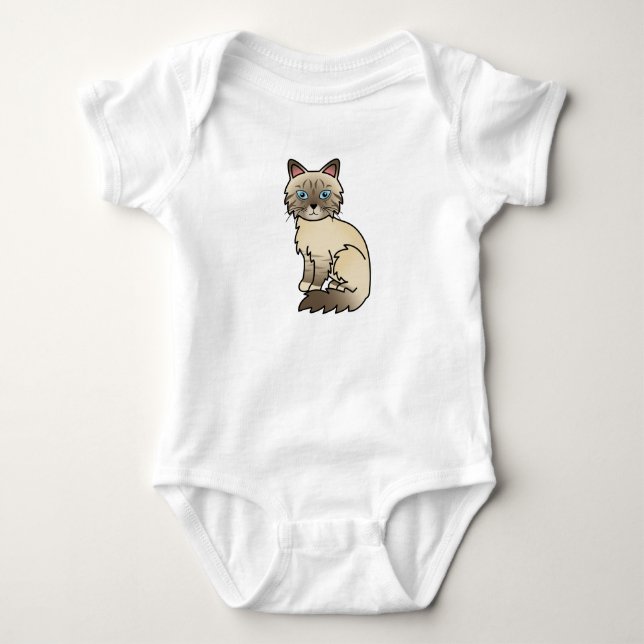 Chocolate Point Tabby Birman / Ragdoll Cat Baby Strampler (Vorderseite)