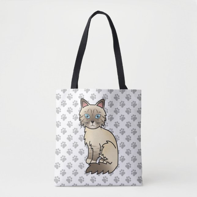 Chocolate Point Tabby Birman / Ragdoll Cat & Paws (Vorderseite)