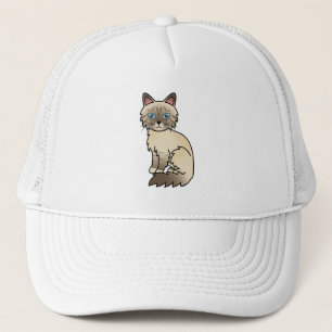 Chocolate Point Tabby Birman / Ragdoll Cat Truckerkappe