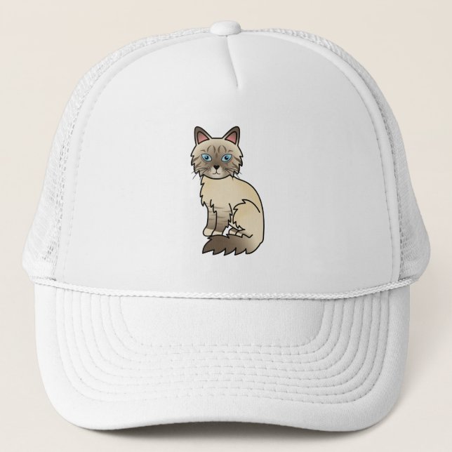 Chocolate Point Tabby Birman / Ragdoll Cat Truckerkappe (Vorderseite)