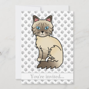 Chocolate Point Tabby Birman/Ragdoll Katze Geburts Einladung