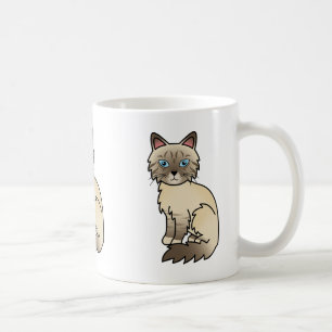 Chocolate Point Tabby Birman / Ragdoll Katzenkunst Tasse