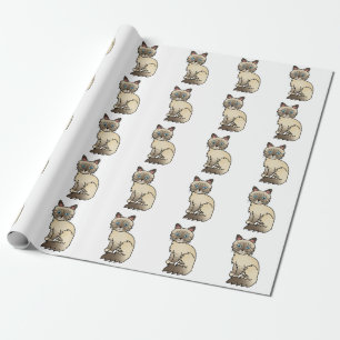 Chocolate-Point-Tabby-Birman / Ragdoll-Katzenmuste Geschenkpapier