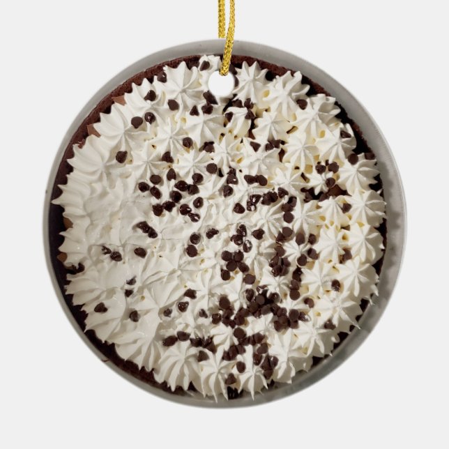 Chocolate Pudding Pie and Whipped Cream Christmas Keramik Ornament (Vorne)