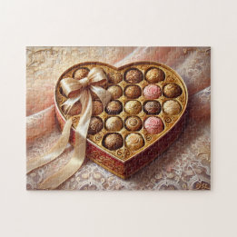 Chocolate Romantic Treasures Heart Box Puzzle