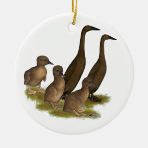 Chocolate Runner Duck Family Keramikornament