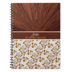 Chocolate Satin/Blumen Mein Geheimrezept-Notizbuch Notizblock