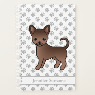 Chocolate Smooth Coat Chihuahua Hund & Benutzerdef Planer