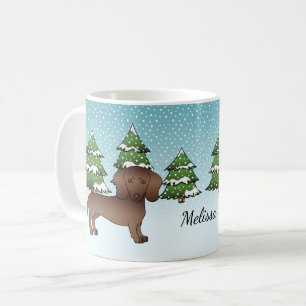 Chocolate Smooth Coat Dachshund - Winterwald Kaffeetasse