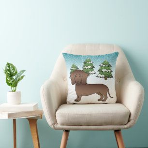 Chocolate Smooth Coat Dachshund - Winterwald Kissen