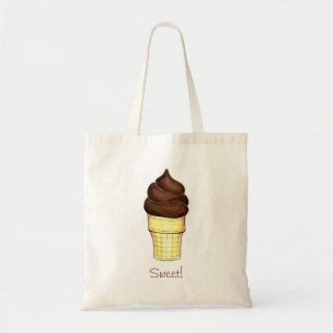Chocolate Soft Serve Ice Cream Cone Sweet Tote Tragetasche