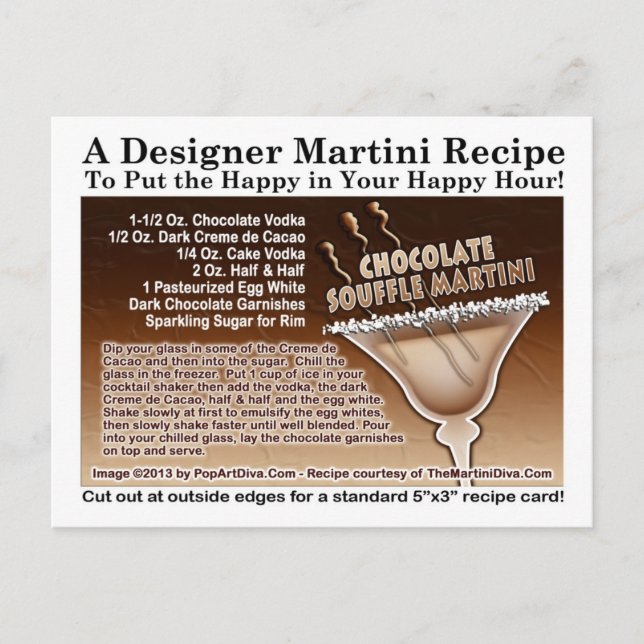 Chocolate Souffle Martini Rezept Postkarte (Vorderseite)