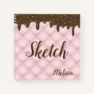 Chocolate Sprinkle Cake Monogram Sketchbook Notebo Notizbuch