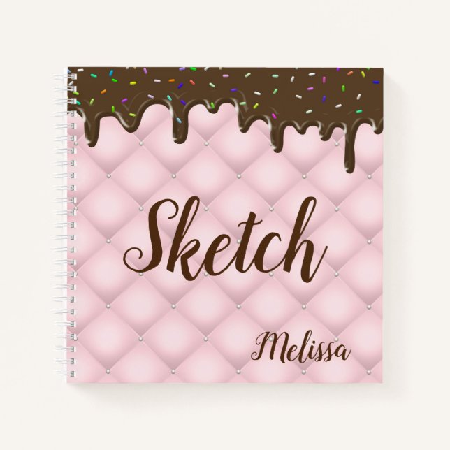 Chocolate Sprinkle Cake Monogram Sketchbook Notebo Notizbuch (Vorderseite)