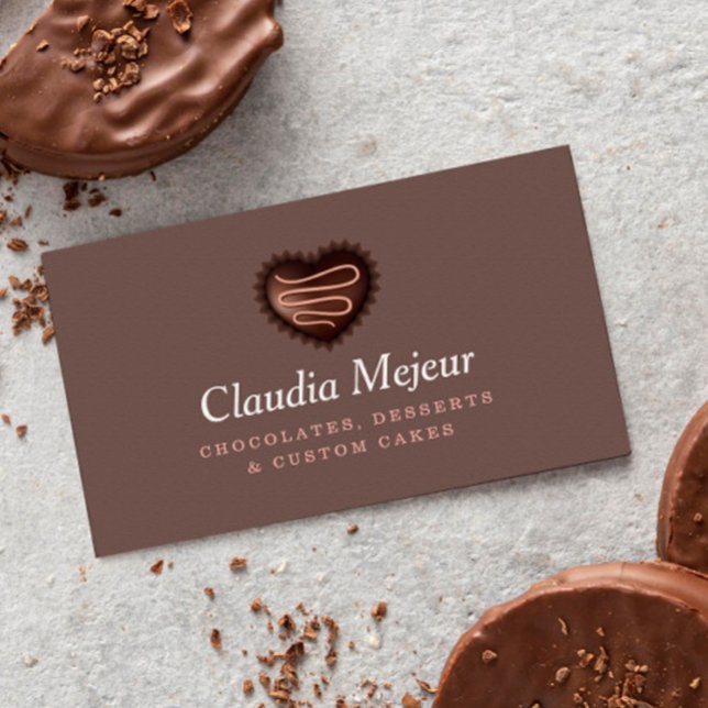 Chocolate Store Elegante Desserts Visitenkarte (Von Creator hochgeladen)