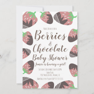 Chocolate Strawberry Fruit Berry Baby Shower Invit Einladung
