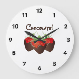 Chocolate Strawberry Große Wanduhr