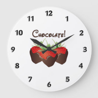 Chocolate Strawberry Große Wanduhr