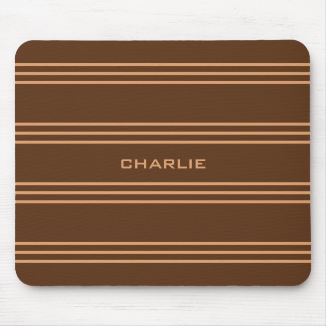 Chocolate Stripes Custom Monogramm Mousepad (Vorne)