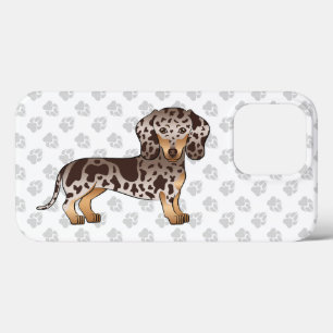 Chocolate & Tan Dapple Kurzhaar-Dachshund & Pfoten Case-Mate iPhone Hülle