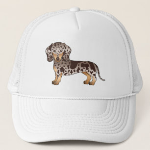 Chocolate & Tan Dapple Short Hair Dachshund Design Truckerkappe
