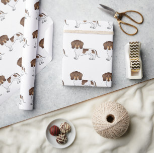 Chocolate & Tan Pied Kurzhaar Dachshund Muster Geschenkpapier